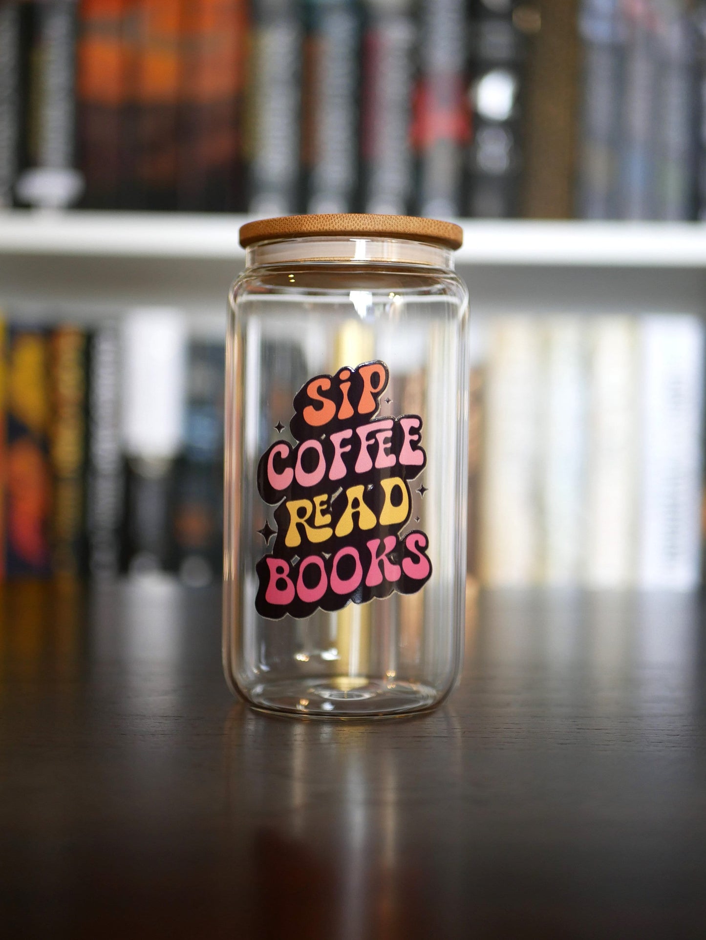 Sip Coffee Read Books | 16 oz Libbey Glassware